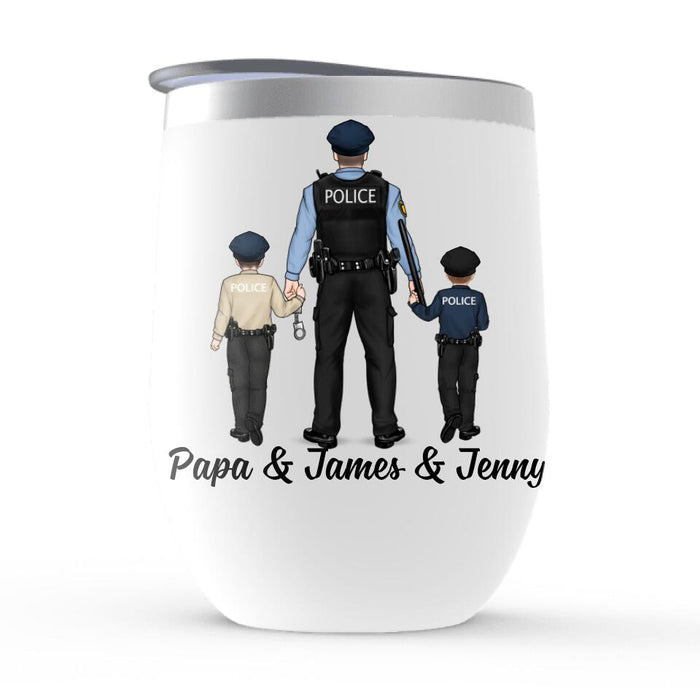 Police Family - Personalized Wine Tumbler For The Family, Police Officer