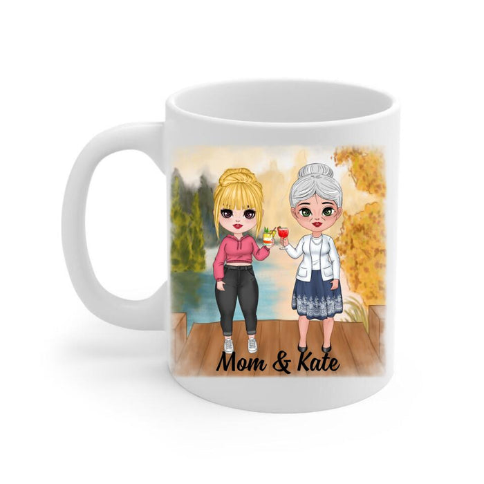 Mother And Daughter Forever Linked Together - Personalized Mug For Her, Mom, Daughter