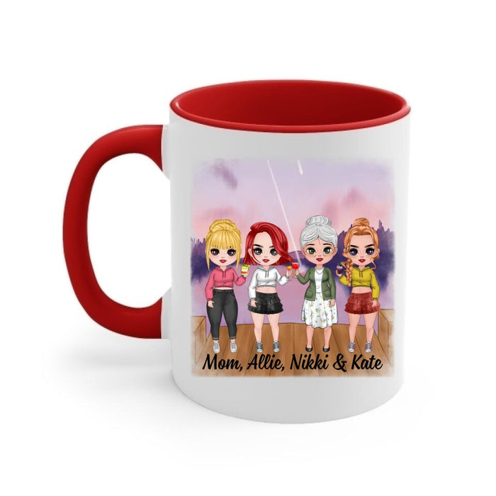 Mother And Daughter Forever Linked Together - Personalized Mug For Her, Mom, Daughter