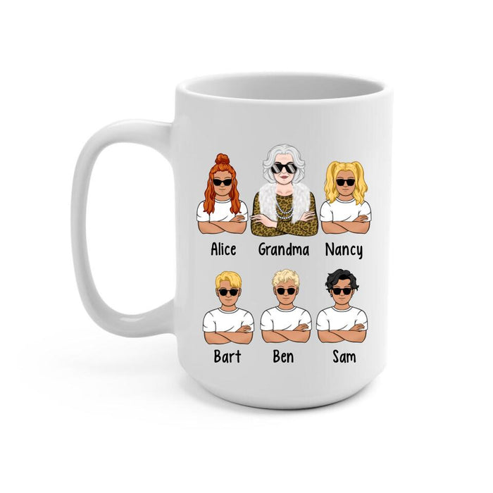 Up To 4 Kids I Can't Talk Right Now I'm Doing Hot Grandma Shit - Personalized Mug For Her, Grandma