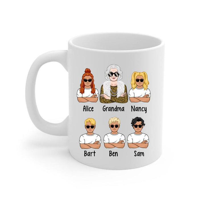 Up To 4 Kids I Can't Talk Right Now I'm Doing Hot Grandma Shit - Personalized Mug For Her, Grandma