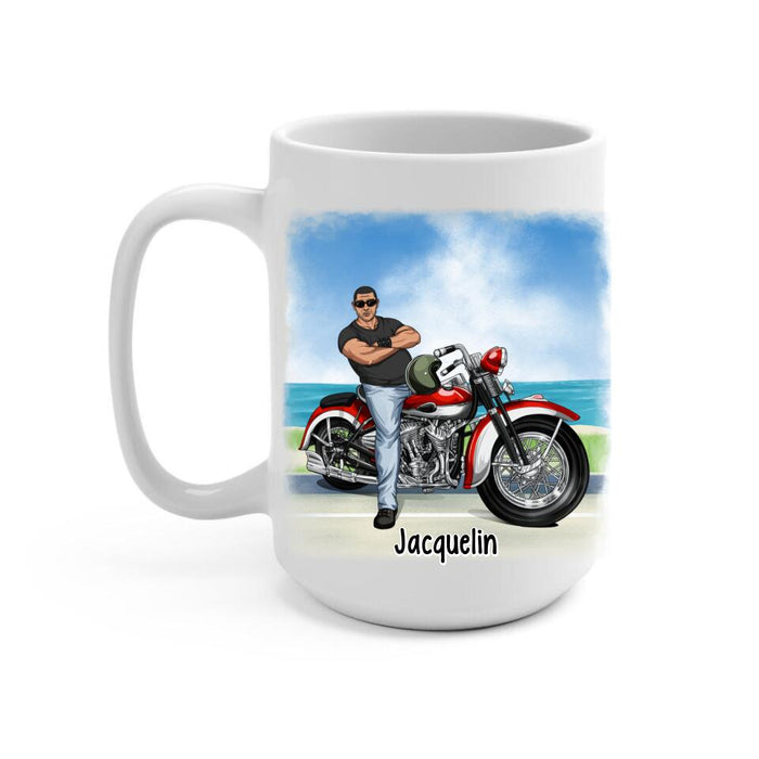 J'ai Prevude Faire De La Moto - Personalized Mug For Grandpa, Motorcycle Lovers