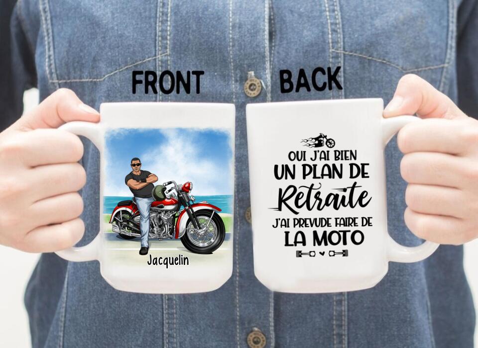 J'ai Prevude Faire De La Moto - Personalized Mug For Grandpa, Motorcycle Lovers