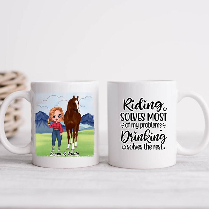 Riding Solves Most Of My Problems - Personalized Mug For Her, Horse Lovers