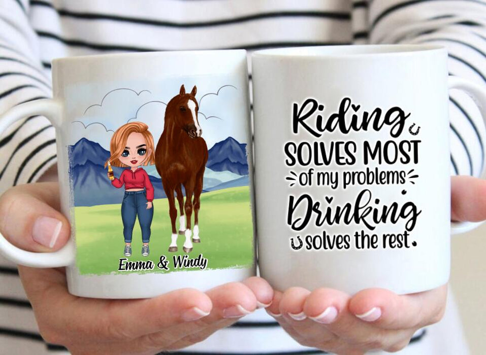 Riding Solves Most Of My Problems - Personalized Mug For Her, Horse Lovers