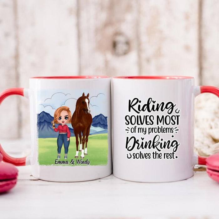 Riding Solves Most Of My Problems - Personalized Mug For Her, Horse Lovers