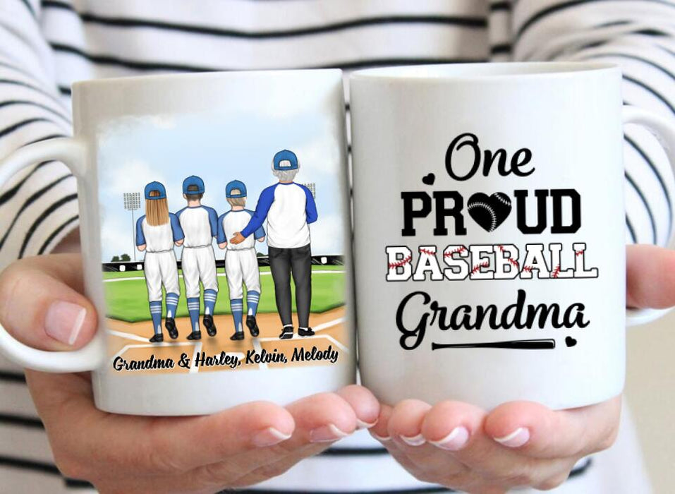 Up To 3 Kids My Favorite Baseball Player Calls Me Grandma - Personalized Mug For Grandma, Baseball