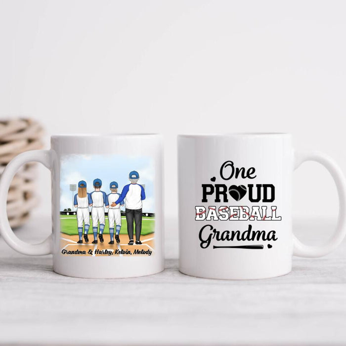 Up To 3 Kids My Favorite Baseball Player Calls Me Grandma - Personalized Mug For Grandma, Baseball