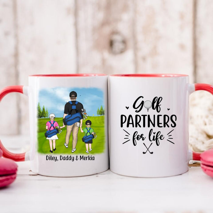 Golf Partners For Life - Personalized Mug For Family , Dad, Kids, Golf