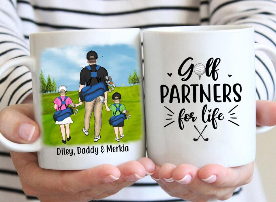 Golf Partners For Life - Personalized Mug For Family , Dad, Kids, Golf