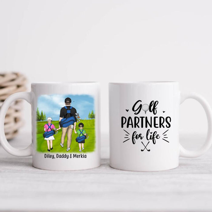 Golf Partners For Life - Personalized Mug For Family , Dad, Kids, Golf