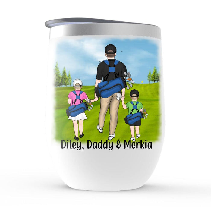 Golf Partners for Life - Personalized Gifts, Custom Golf Wine Tumbler for Family, Golf Lovers