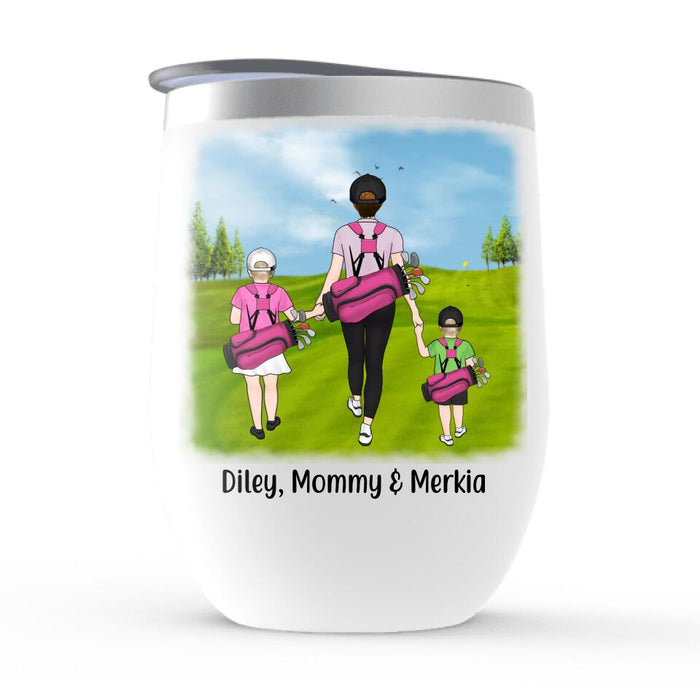 Life Is Full of Important Choices - Personalized Gifts Custom Golf Wine Tumbler for Family for Mom, Golf Lovers
