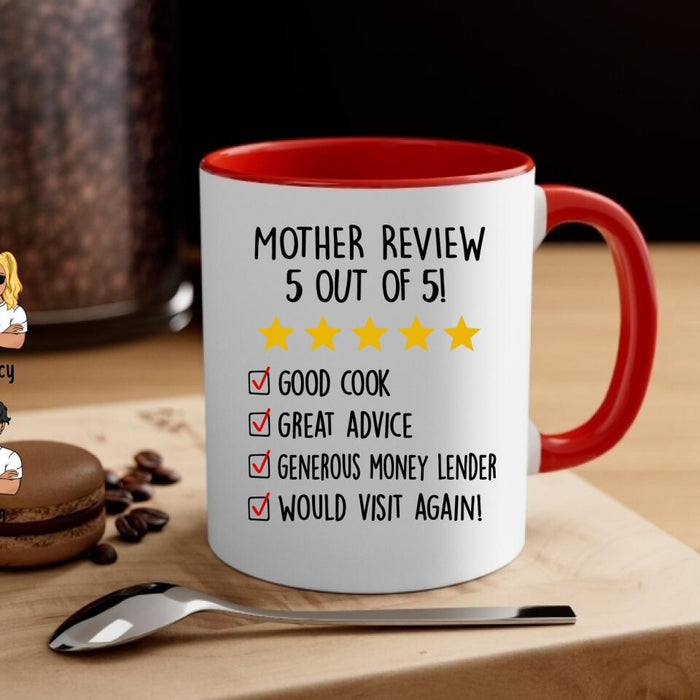 Up To 5 Kids Mother Review 5 Out Of 5 - Personalized Mug For Her, Mom