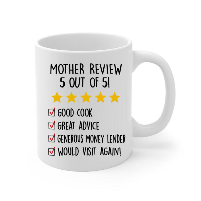 Up To 5 Kids Mother Review 5 Out Of 5 - Personalized Mug For Her, Mom