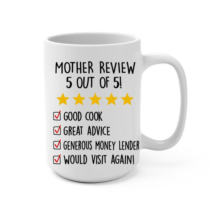 Up To 5 Kids Mother Review 5 Out Of 5 - Personalized Mug For Her, Mom