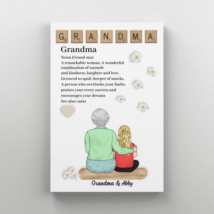 Up To 4 Kids Grandma A Remarkable Woman - Personalized Canvas For Her, Grandma