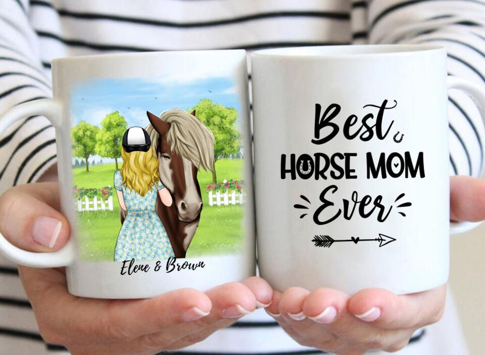 Best Horse Mom Ever - Personalized Mug For Mom, Horse Lovers