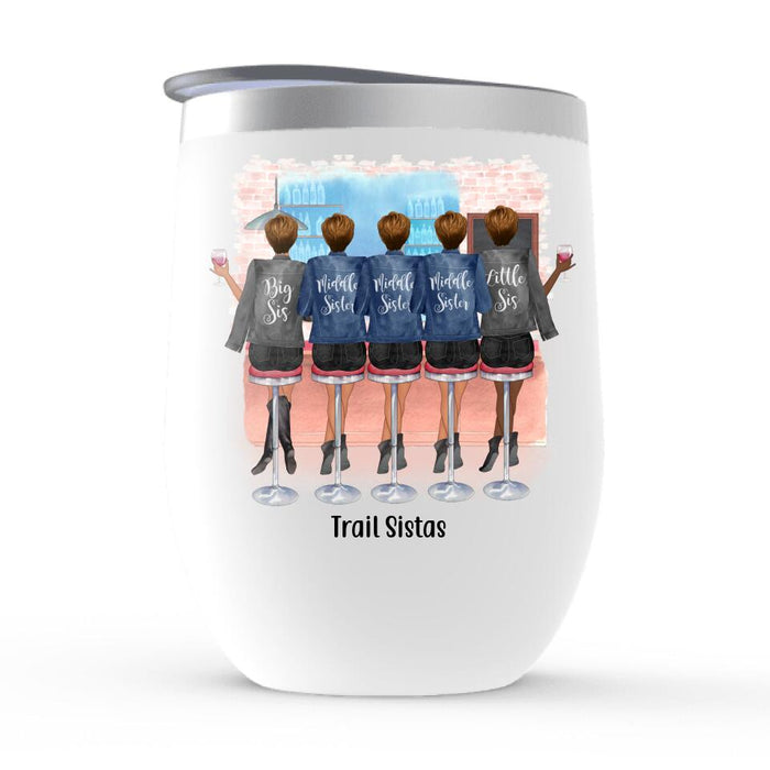 Personalized Wine Tumbler, 5 Drinking Friends, Gift for Sisters, Best Friends