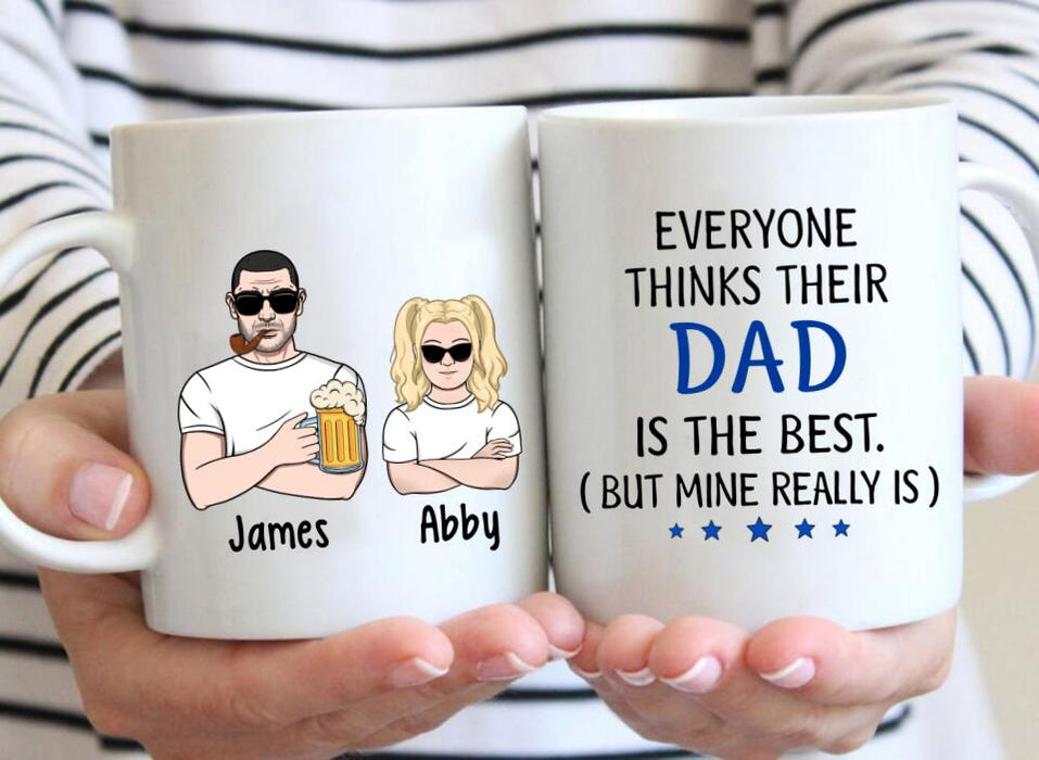 Dad Is the Best - Personalized Gifts Custom Mug for Him for Dad for Him