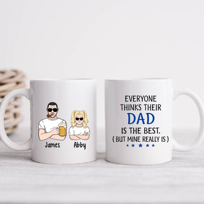 Dad Is the Best - Personalized Gifts Custom Mug for Him for Dad for Him