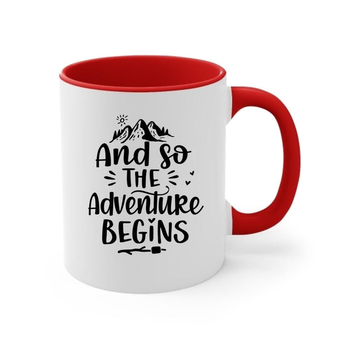 And So The Adventure Begins - Personalized Mug For Couples, Friends, Camping, Hiking