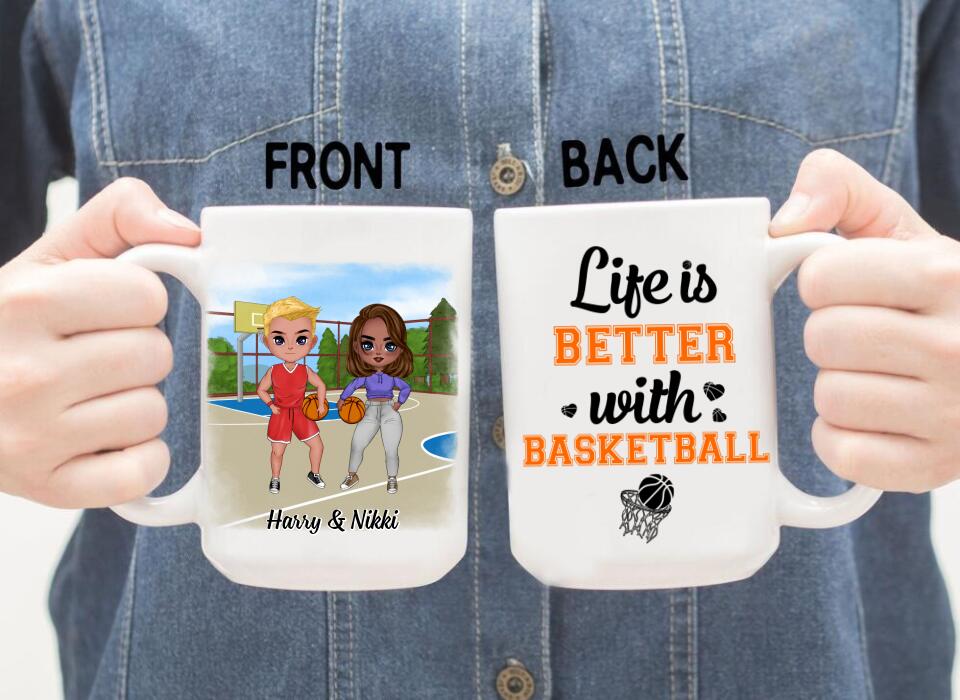 Life Is Better With Basketball - Personalized Mug For Him, Her, Couple, Friends, Basketball