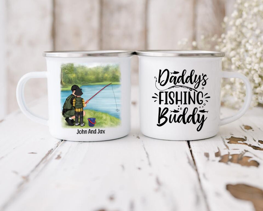 Father and Son Fishing Buddies For Life, Personalized Mug Gift For Fishing Lovers