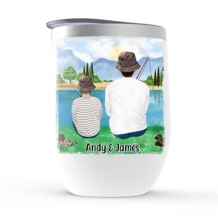 You are the Greatest Catch of My Life - Personalized Gifts Custom Fishing Wine Tumbler for Kids for Dad, Fishing Lovers