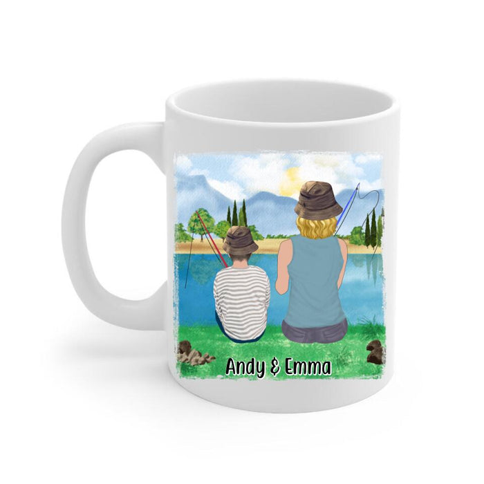 Let's Go Fishing Mom & Kids - Personalized Mug For Mom, Kids, Family, Fishing