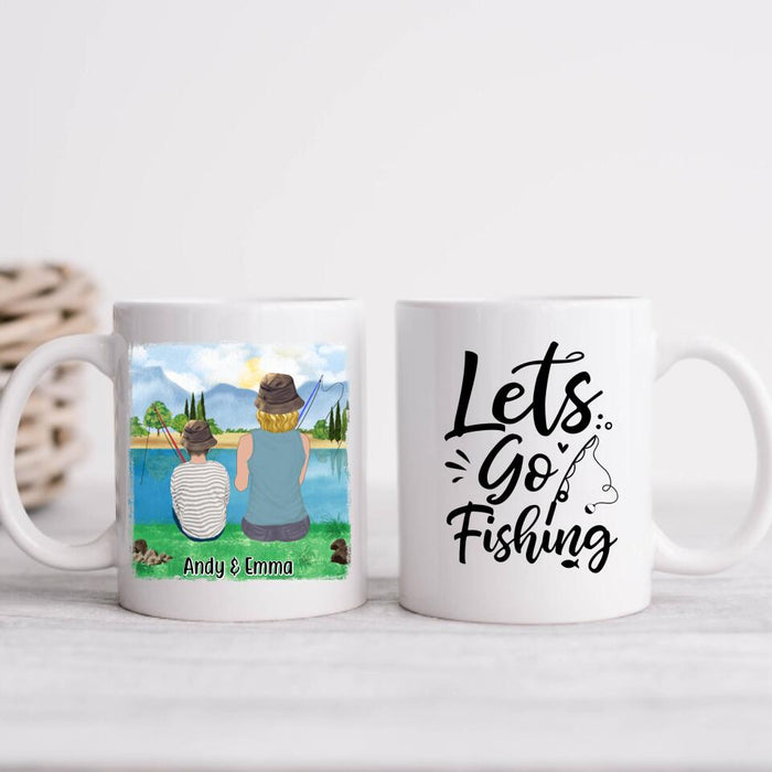 Let's Go Fishing Mom & Kids - Personalized Mug For Mom, Kids, Family, Fishing