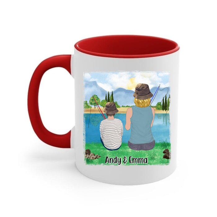 Let's Go Fishing Mom & Kids - Personalized Mug For Mom, Kids, Family, Fishing