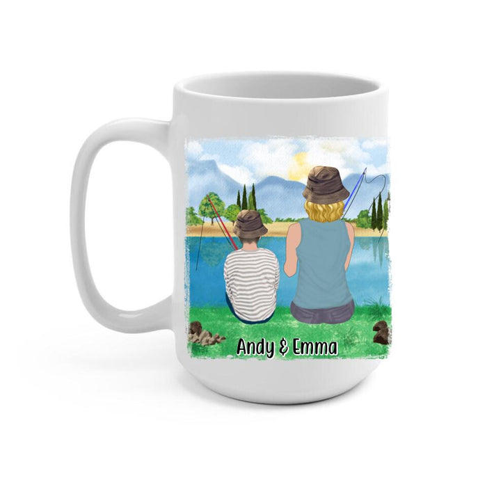 Let's Go Fishing Mom & Kids - Personalized Mug For Mom, Kids, Family, Fishing