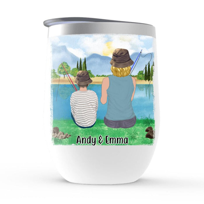 Let's Go Fishing - Personalized Gifts Custom Fishing Wine Tumbler for Kids for Mom, Fishing Lovers