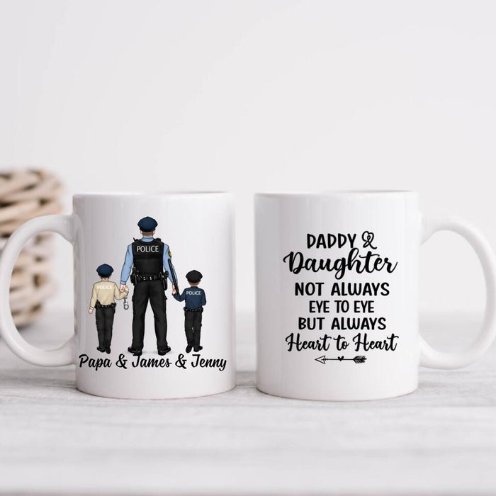 Daddy and Daughter - Personalized Gifts Custom Police Officer Mug for Dad, Police Officer Gifts