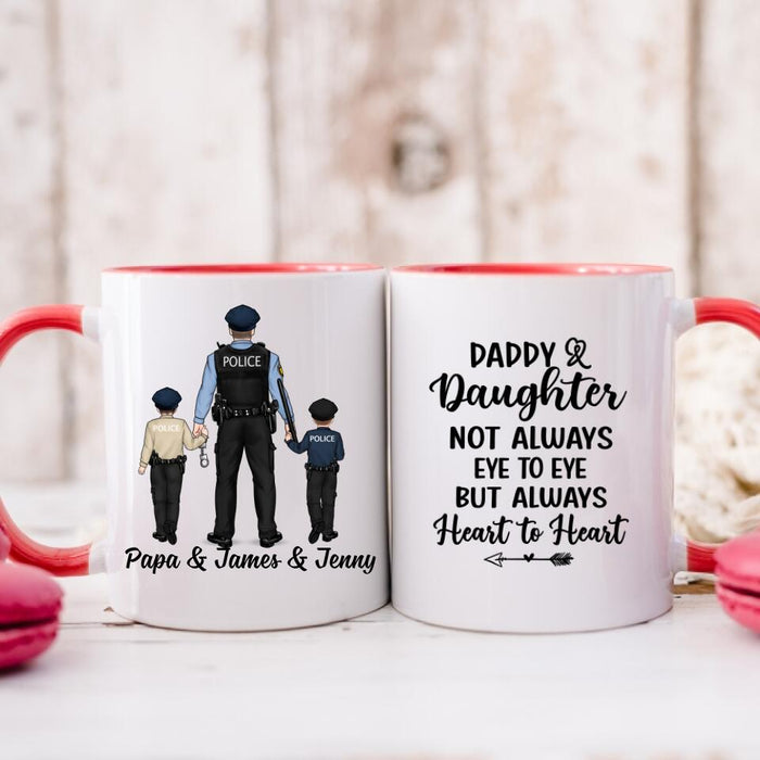 Daddy and Daughter - Personalized Gifts Custom Police Officer Mug for Dad, Police Officer Gifts