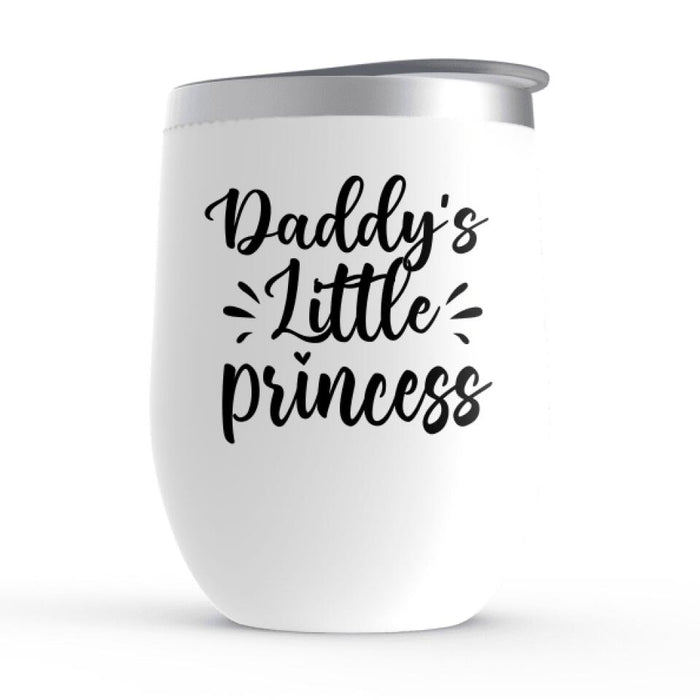 Daddy's Little Princess - Personalized Gifts Custom Police Officer Wine Tumbler for Dad, Police Officer Gifts