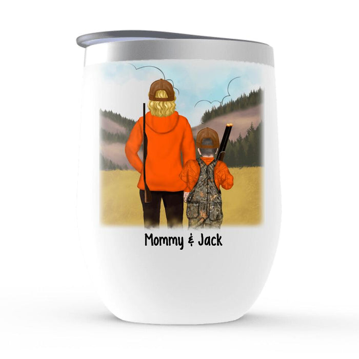 Hunting Partner for Life - Personalized Gifts Custom Hunting Wine Tumbler for Kids, for Mom, Hunting Lovers