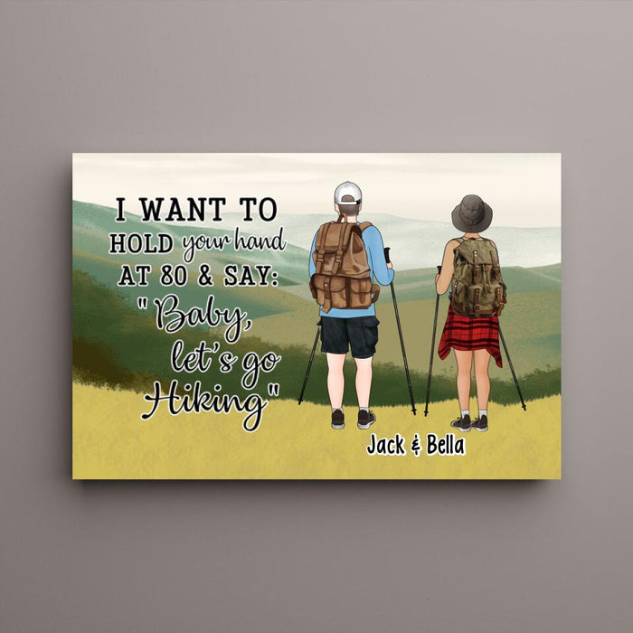 Personalized Canvas, Hiking Partners - Couple And Friends Gift, Gift For Hikers