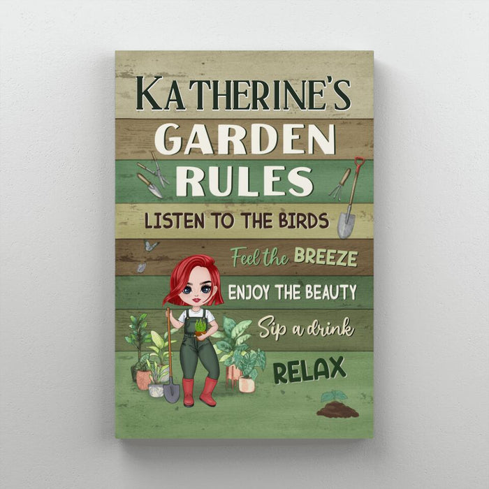 My Garden Rules - Personalized Canvas For Gardening Lovers, Gardeners