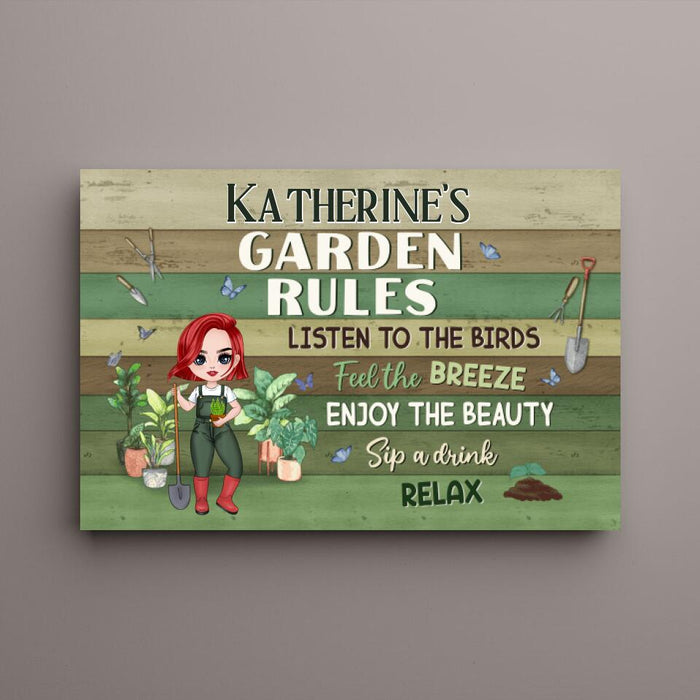 My Garden Rules - Personalized Canvas For Gardening Lovers, Gardeners