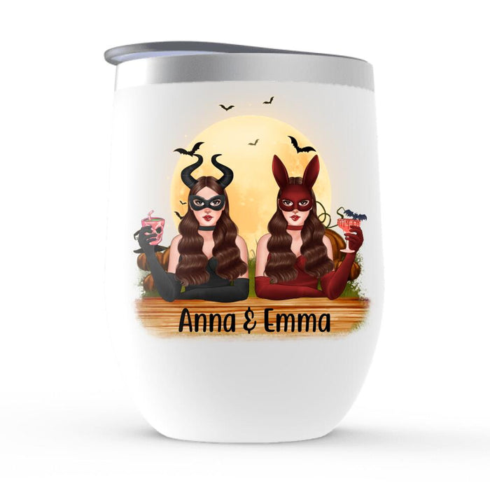 Personalized Wine Tumbler, Drink Up Witches - Halloween Gift, Gift For Sisters, Best Friends