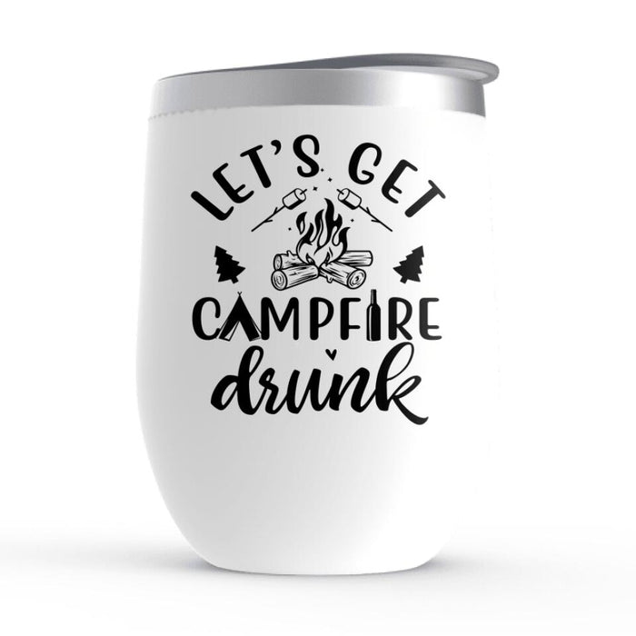 Personalized Wine Tumbler, Camping Partners - Family, Gift For Campers