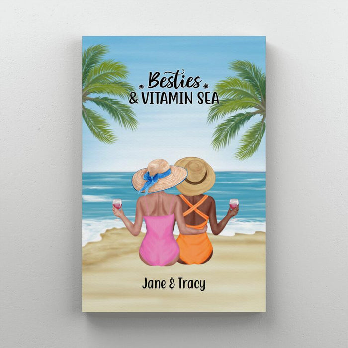 Personalized Canvas, Beach Sisters, Gift for Beach Lovers