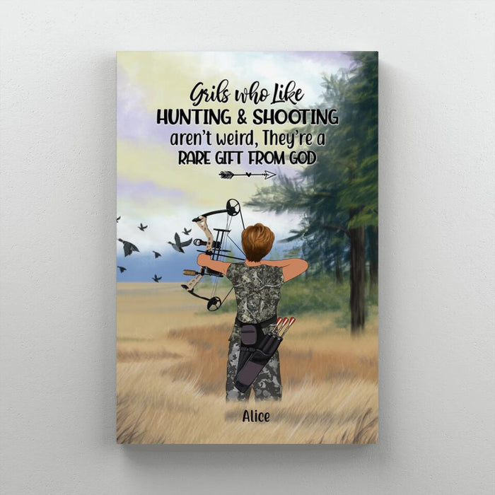 Personalized Canvas, Hunting Girl, Gift for Hunters