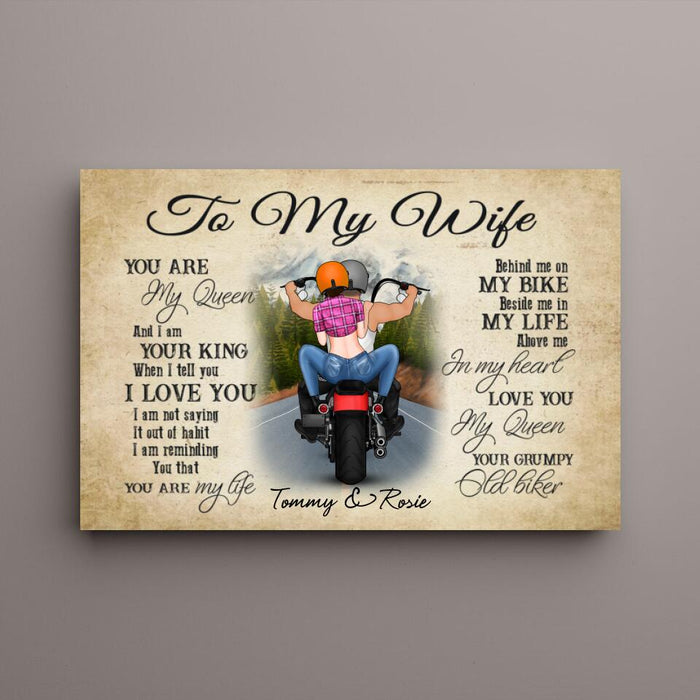 Personalized Landscape Canvas - Motorcycle Couple Custom Gift For Bikers