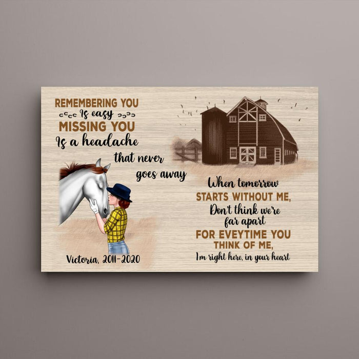 Personalized Canvas, Memorial Gift for Loss of Horse, Horse Memorial Gift