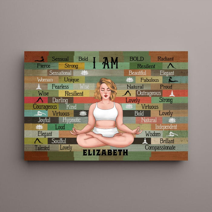 Personalized Canvas, Yoga Chubby Sexy Girl, Gift for Yoga Lovers