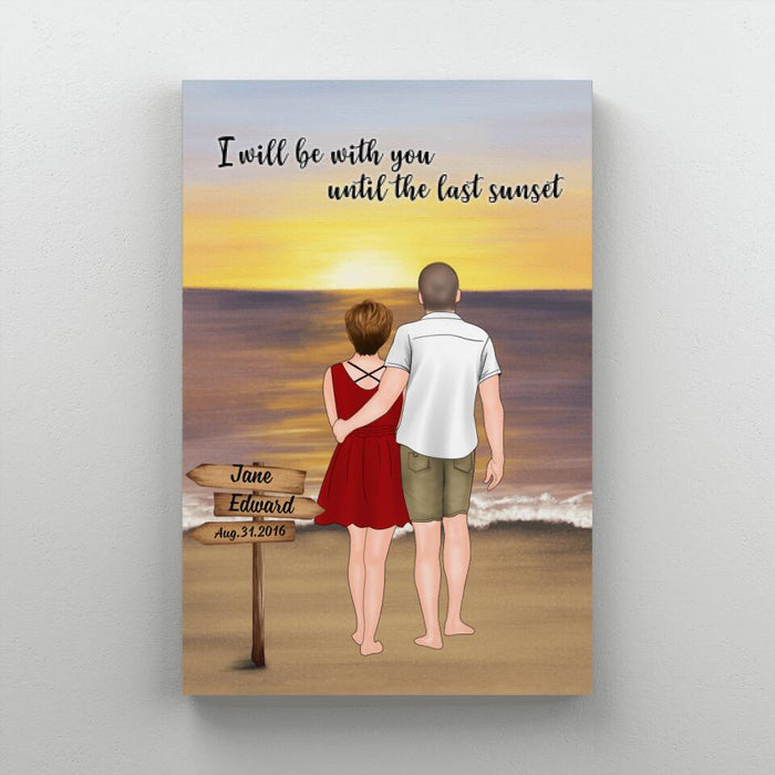 Personalized Canvas, Coupe On Beach Sunset, Gift for Anniversary & Couple, Gift for Him, Gift for Her