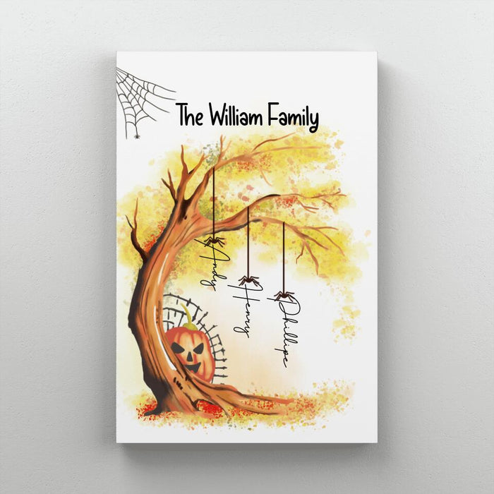 Personalized Canvas, Halloween Family Tree, Gifts For Halloween Family